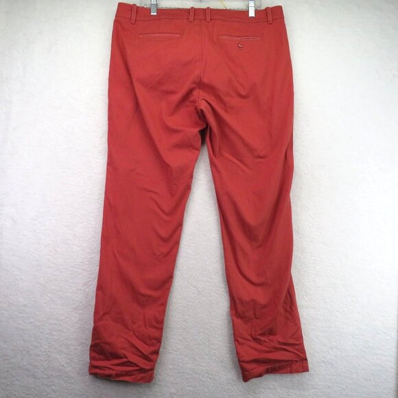 J Crew Jeans Womens Sz 14 Rust Red Waverly Chino Pants Factory Frayed Edges - Picture 2 of 11